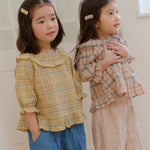 Mardi Amber Dobby Check Long Blouse
