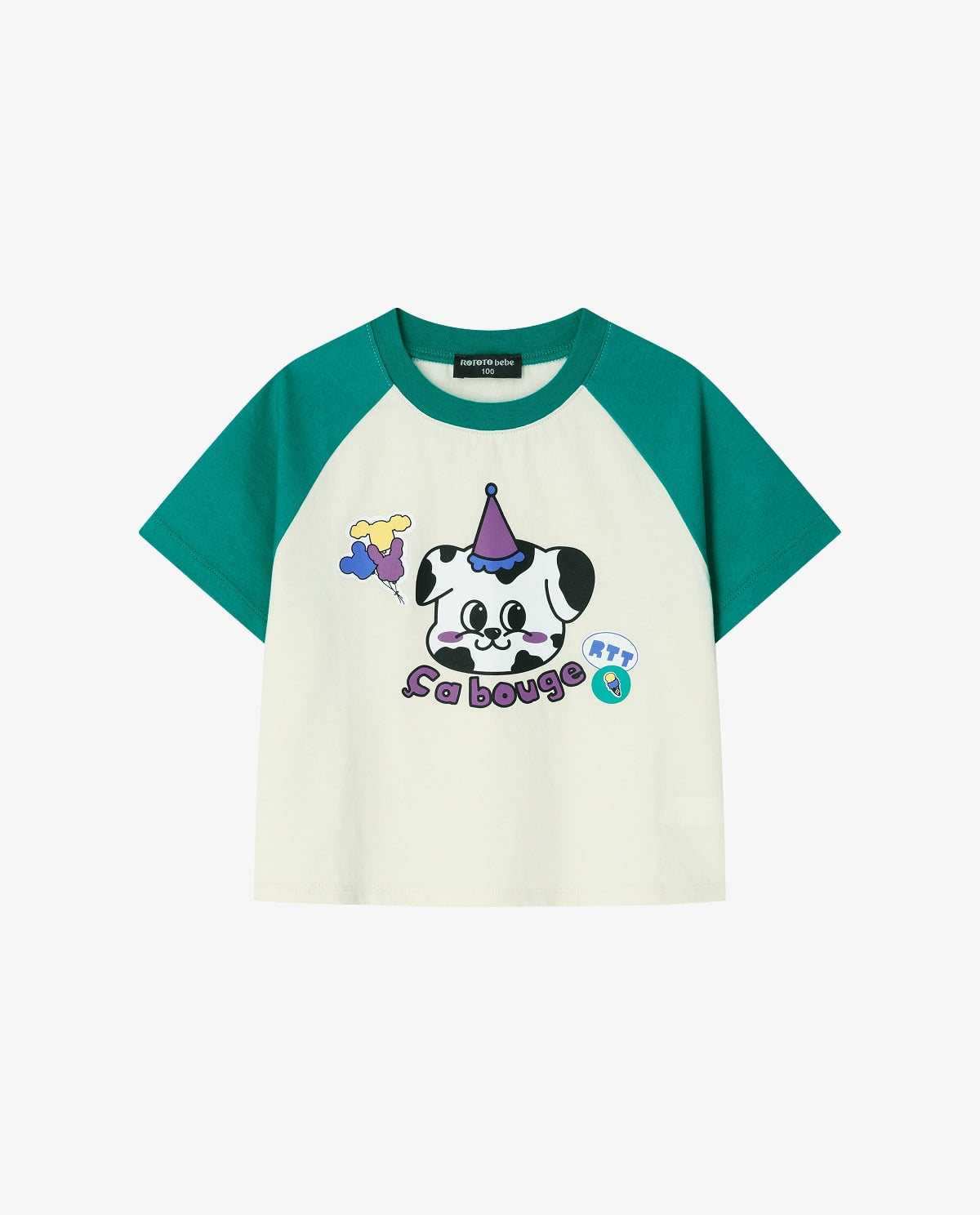 Single raglan t-shirt in ivory