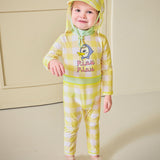 Piau Zip up rash guard swimsuit (flap cap set)