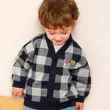 Smile Check Jacquard Cardigan