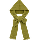 Runrun Boucle Knit Scarf Hat_Olive