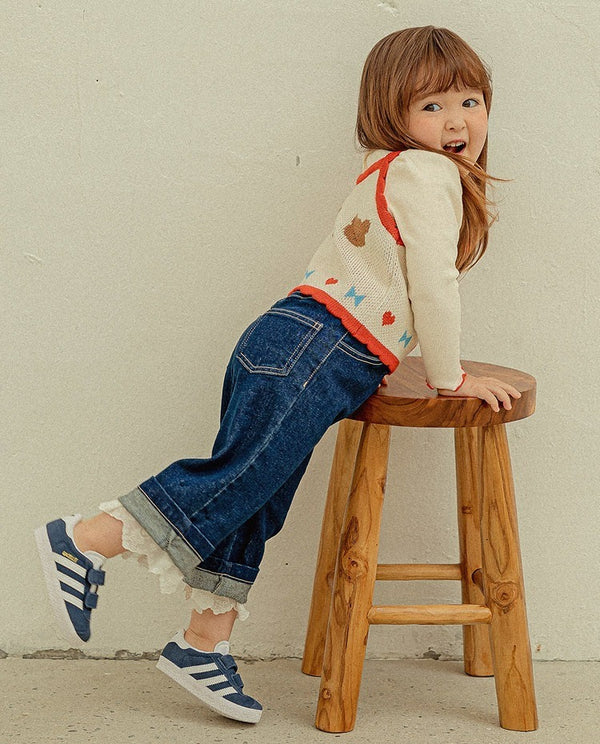 [Pimpollo] Forming lace denim pants