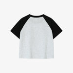 Single raglan t-shirt in melange gray