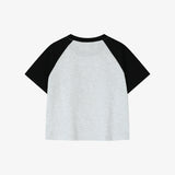 Single raglan t-shirt in melange gray