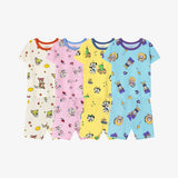 Rototobebe Cotton Modal All-Over Short Sleeve Fit-fit Indoor Wear Sky Blue