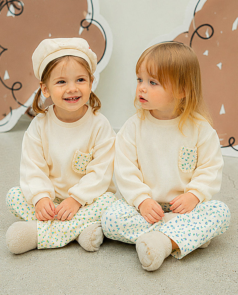 [Pimpoyo] Maru Girls' Pocket Two-Piece Set (2 Colors)