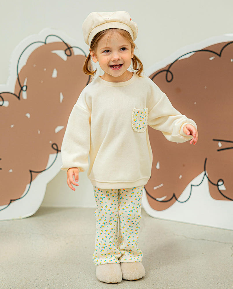 [Pimpoyo] Maru Girls' Pocket Two-Piece Set (2 Colors)