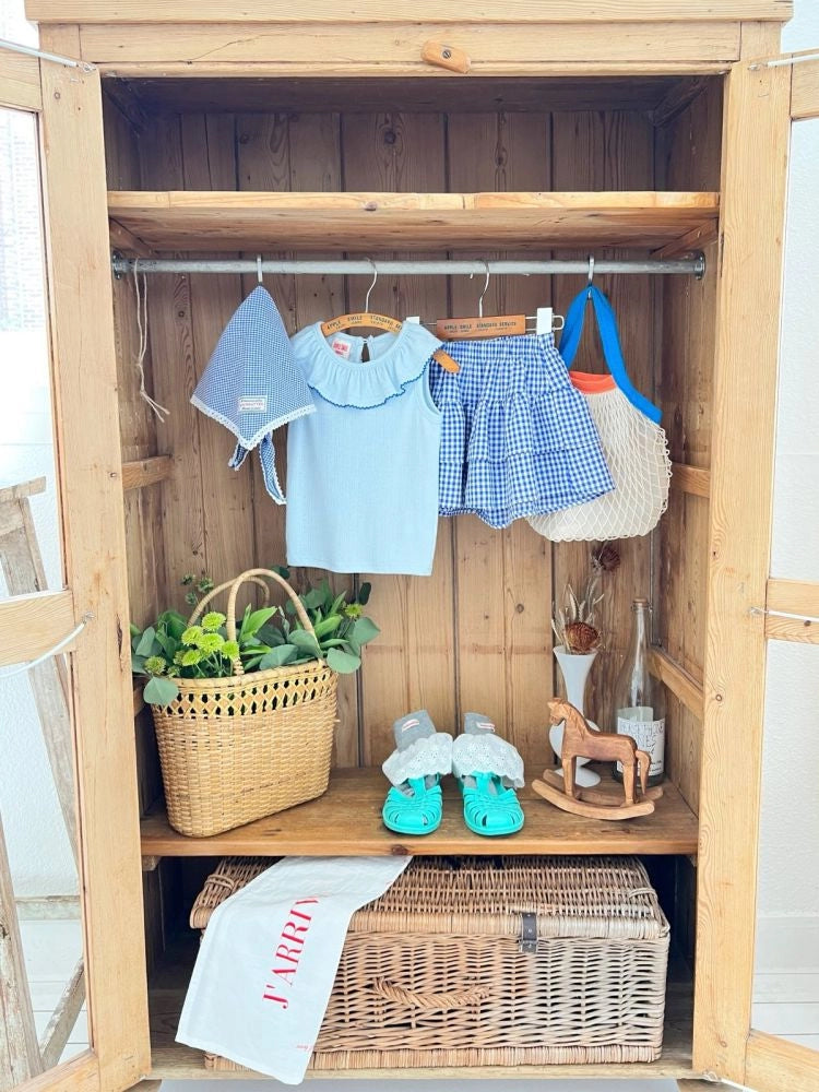 Apple Smile Tiered Shorts Blue