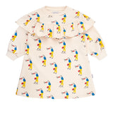 Ivory frill hand-standing dress