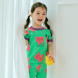 Elephant ass modal short-sleeved slim top and bottom set