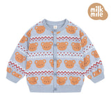 [Milk Mile] Crayon Bear Zigzag Terry Cardigan