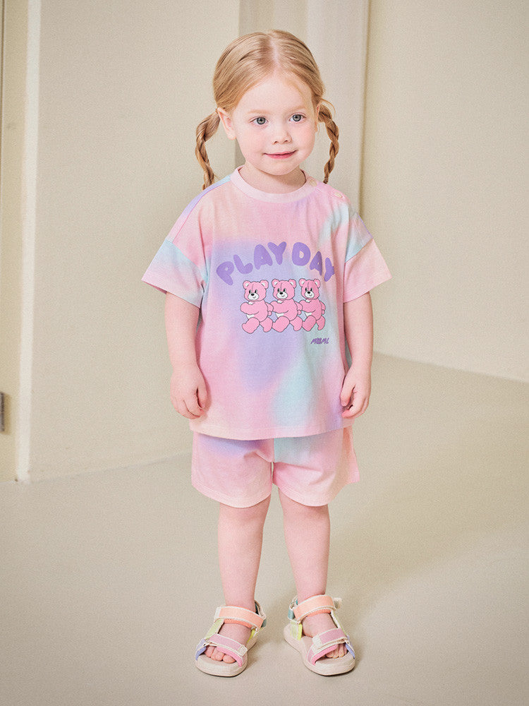 Bear Play Day short-sleeved Top & Bottom Set