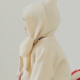 Runrun Boucle Knit Scarf Hat_Cream