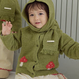 Lunlun Boucle Knit Cardigan_Olive