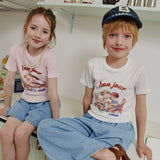 Apple Smile Bonjour T-shirt Pink
