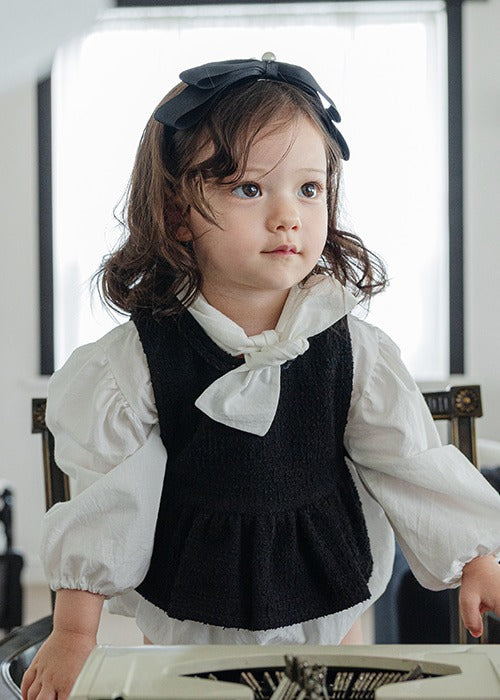 Tweed Frill Vest_Black