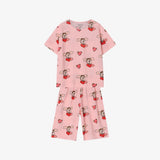 Rototobebe Crepe Fabric All-Over Indoor Wear Pink