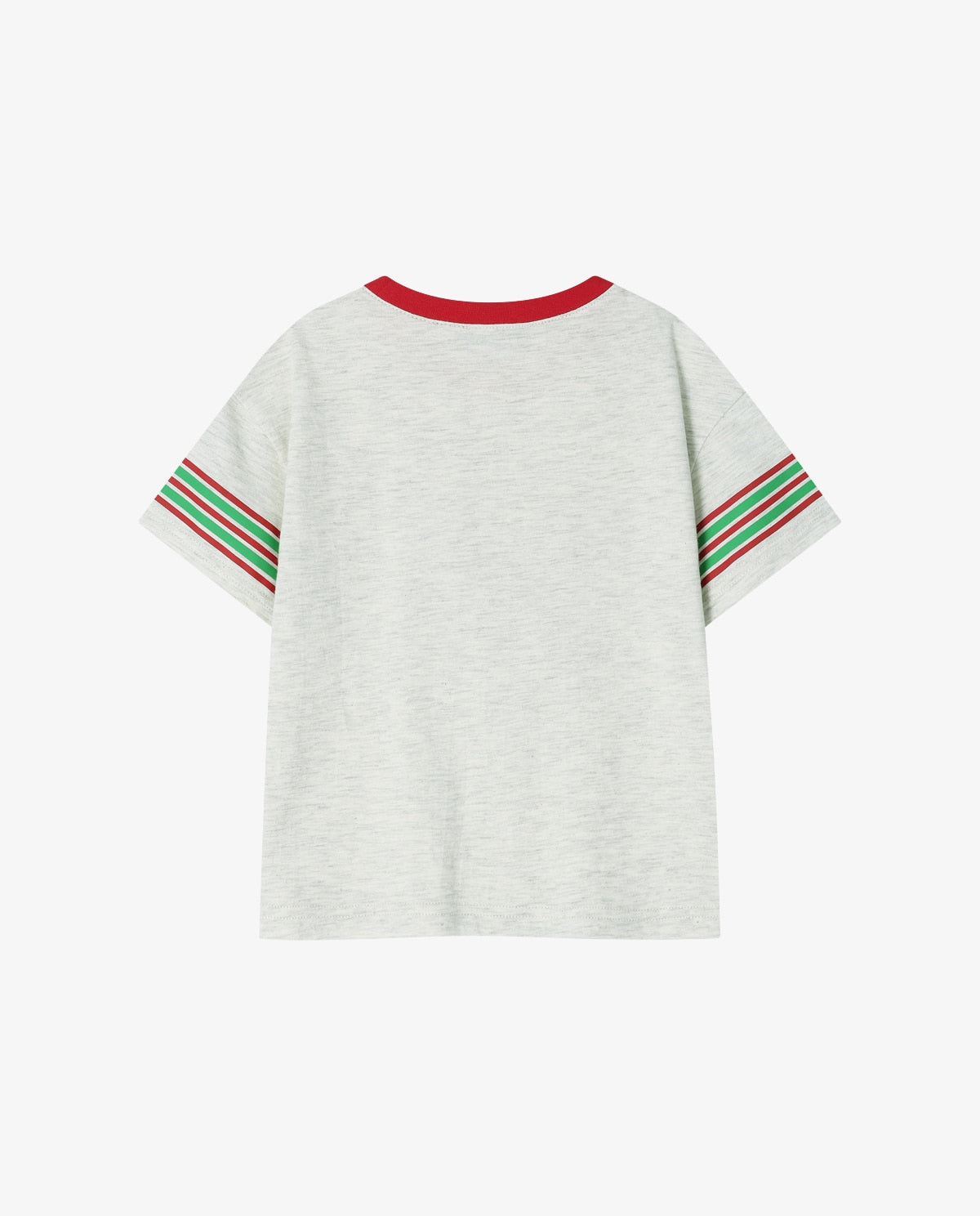 Single-sleeve striped T-shirt oatmeal