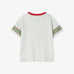 Single-sleeve striped T-shirt oatmeal