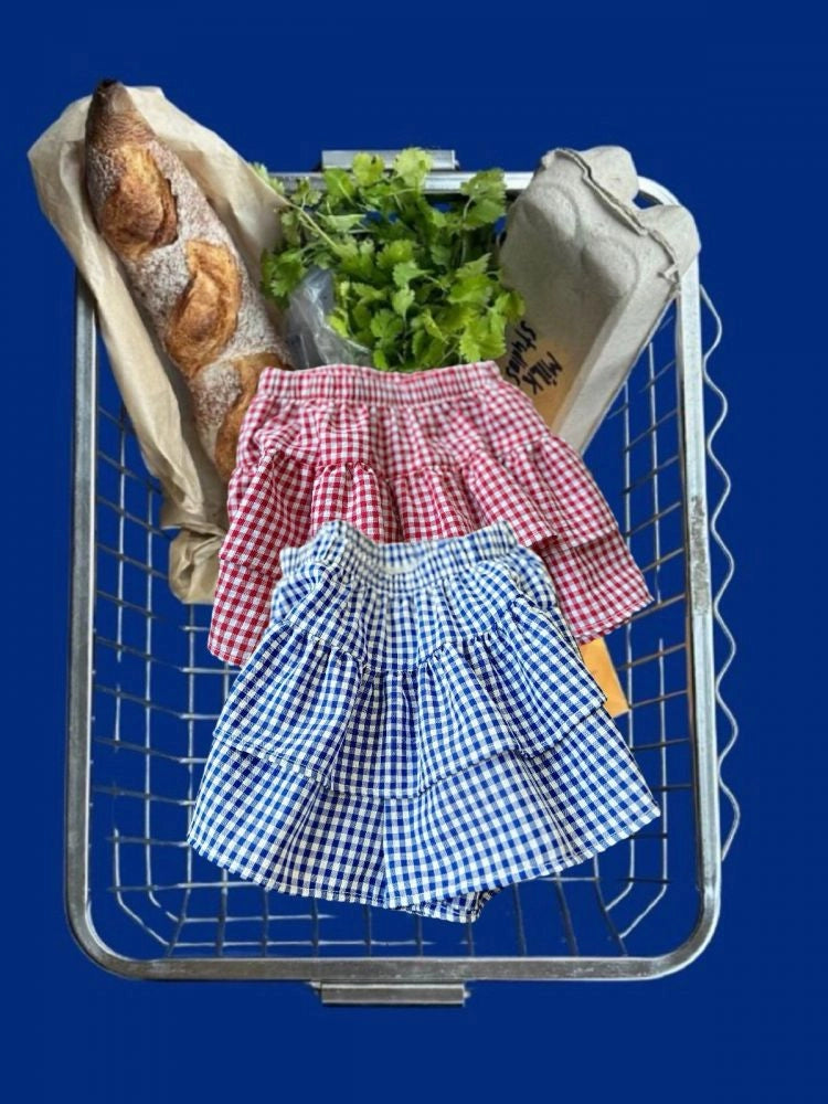 Apple Smile Tiered Shorts Blue