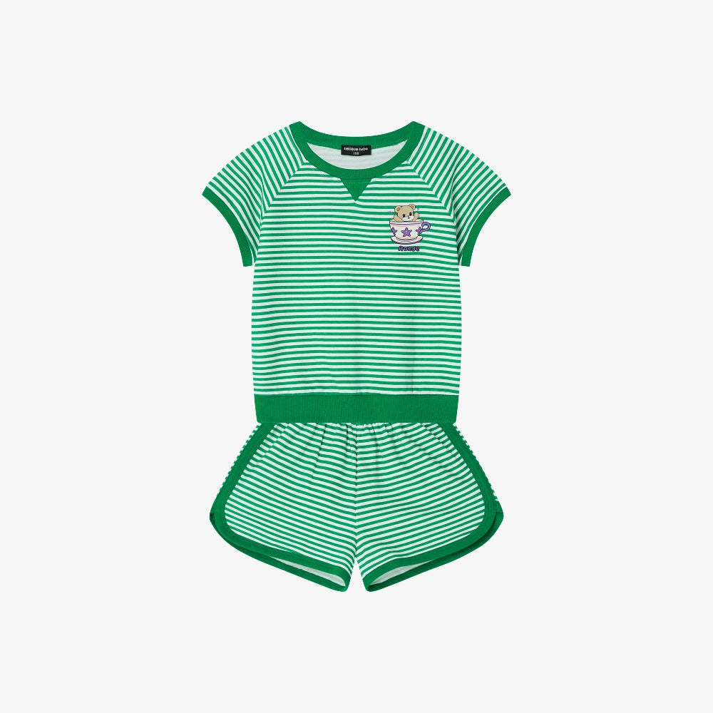 [ONLY KIDIKIDI] 비비드 스트라이프 셋업 (4colors)