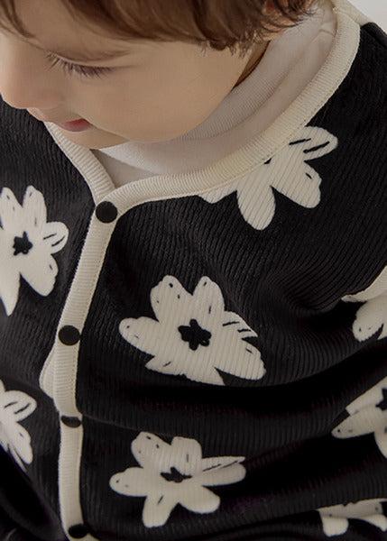 Little Tini｜馬克筆花卉背心-黑