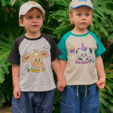 Single raglan t-shirt in melange gray