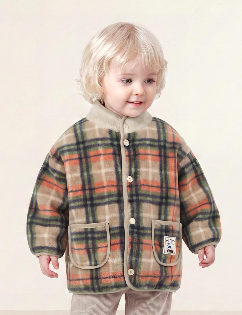 [Milk Mile] Checkholic Polar Fleece Tumble Sweet Squirrel Jumper