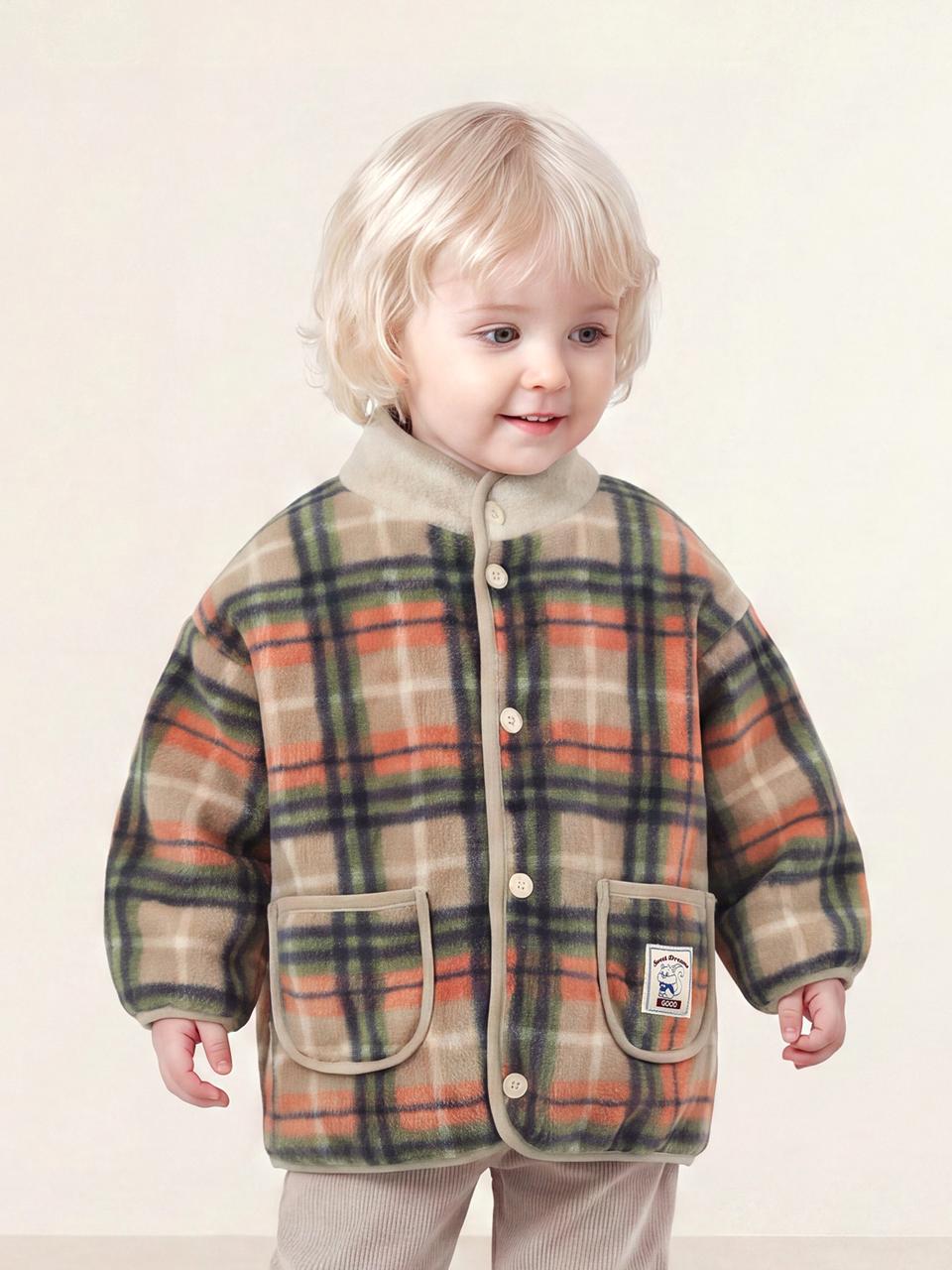 [Milk Mile] Checkholic Polar Fleece Tumble Sweet Squirrel Jumper