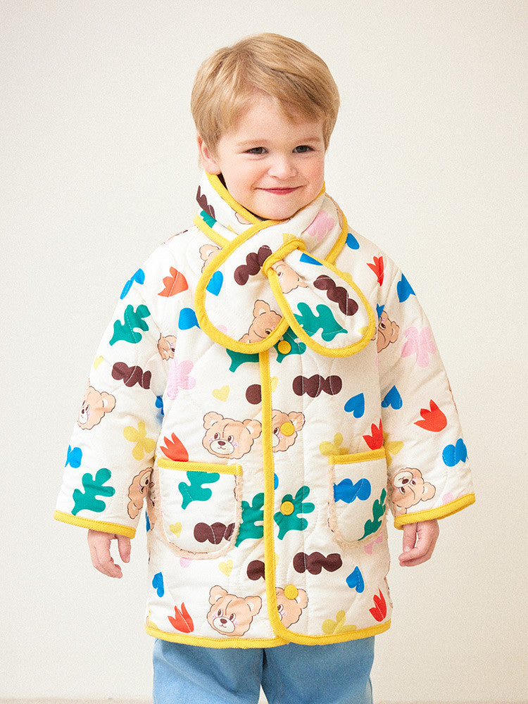 Cute Pang Pang Bear Muffle Quilting Jumper