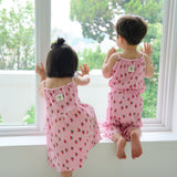 [June 26 ~ Sequential Shipping][Pre-order] Cherry Sleeveless Long Pants Pleated Top & Bottom Set