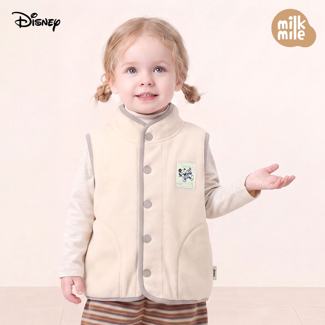 [Milk Mile] [Disney] Mickey Mouse Humming Polar Fleece Vest
