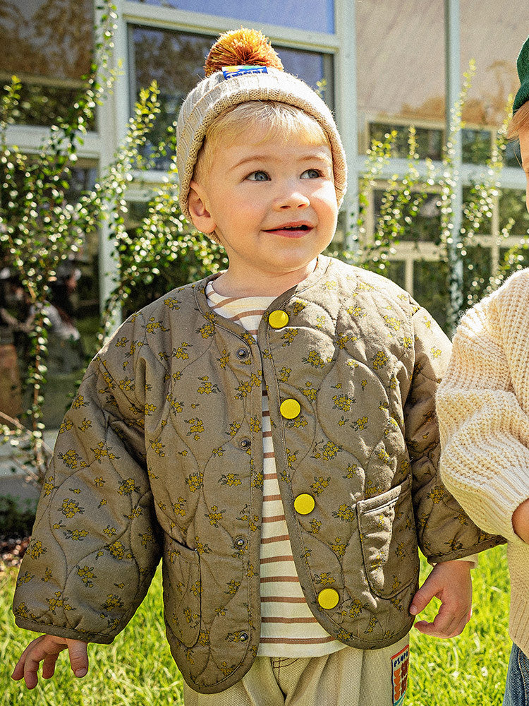 [Pimpollo] Floral quilting jacket