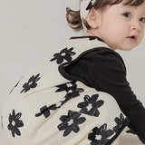 Flower Velboa Sleep Vest_Cream 手繪花朵防踢被-白