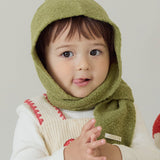Runrun Boucle Knit Scarf Hat_Olive