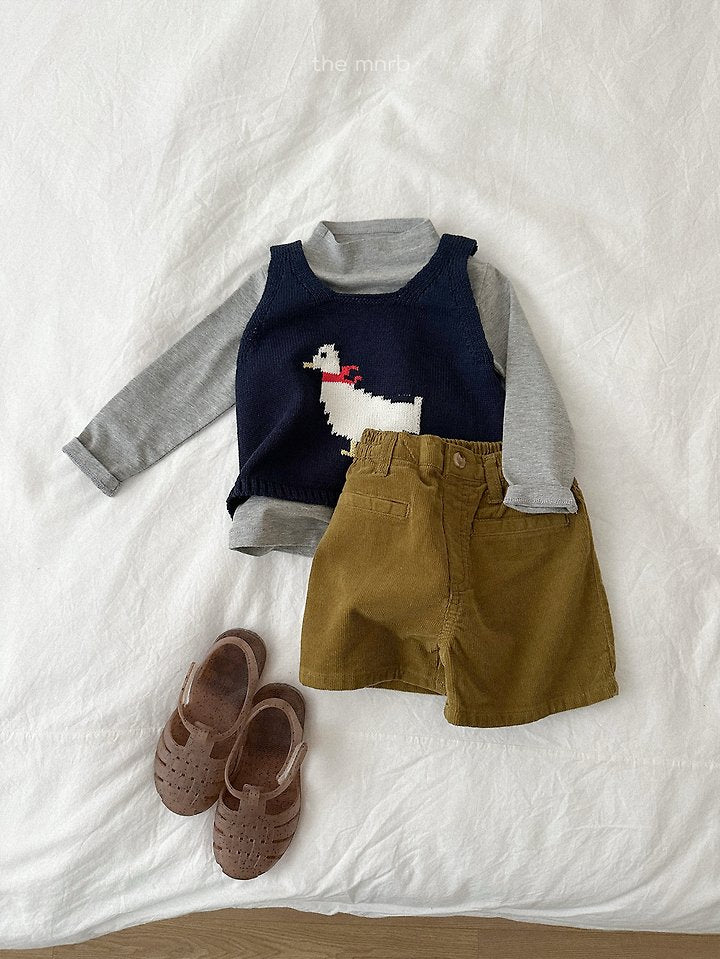 Mini Robe 26 Autumn Corduroy Half-length Pants 10-48 Months Namdaemun Children's Clothing Toddler
