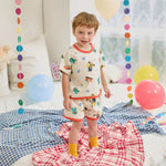 Cotton Modal All-Over Short Sleeve Loose Loungewear Ivory