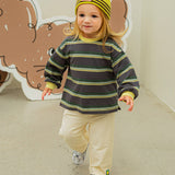 [Pimpoyo] Mauve Toddler Kids Striped Matching Set