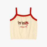 Cotton modal sleeveless loungewear red