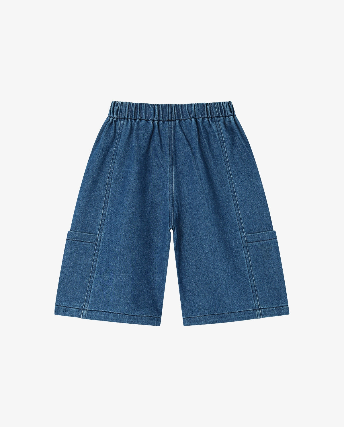 Medium Blue Denim Cut-out Detail Bermuda Pants