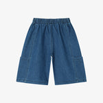 Medium Blue Denim Cut-out Detail Bermuda Pants