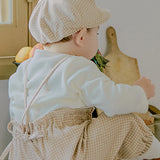 CHECK NEWSBOY CAP BEIGE / KHAKI