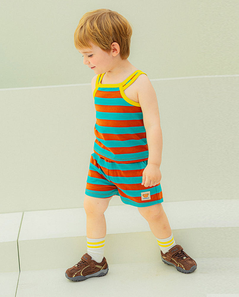 [Pimpoyo] Waist-striped Two-Piece Set (2 Colors)