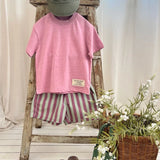 Apple Smile Border Stripe Shorts Mint