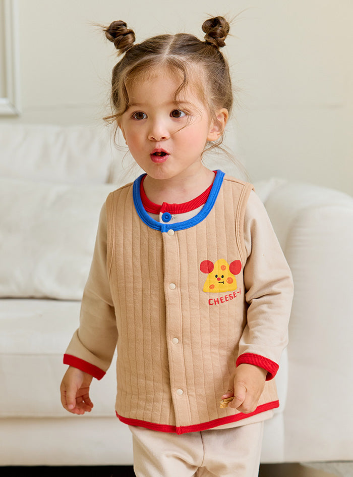 Mini Cheese Vest Outer (Beige)