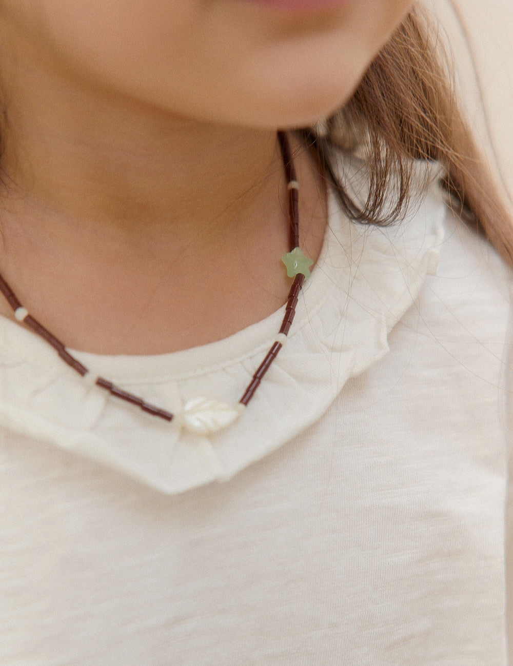 Mardi Amber Amandier Bead Necklace