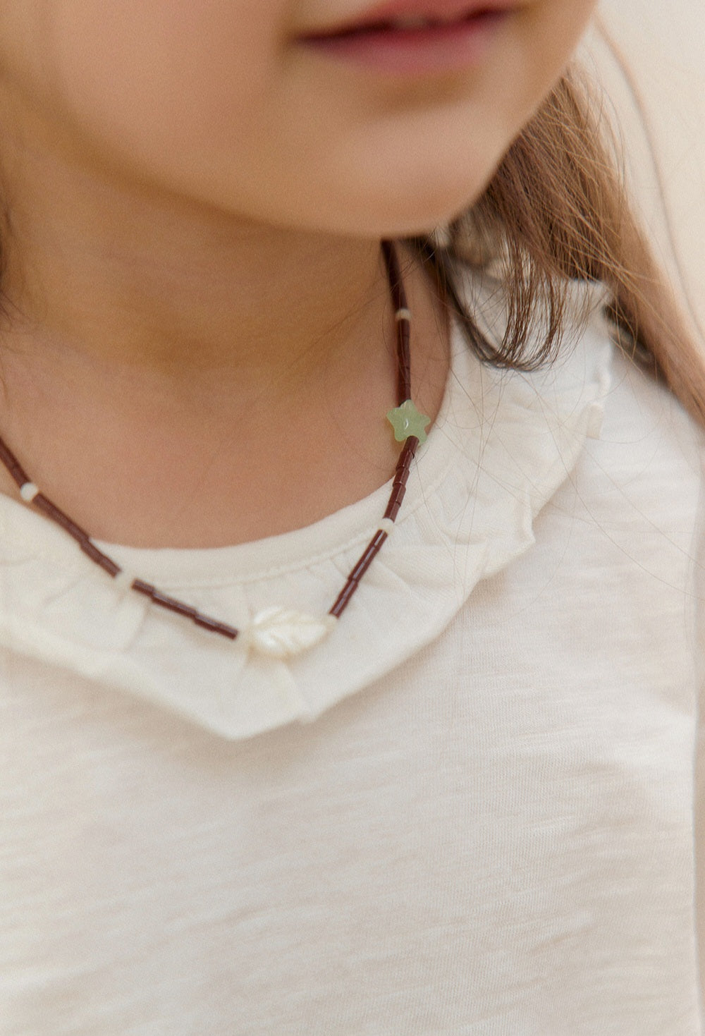 Mardi Amber Amandier Bead Necklace