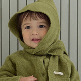 Runrun Boucle Knit Scarf Hat_Olive