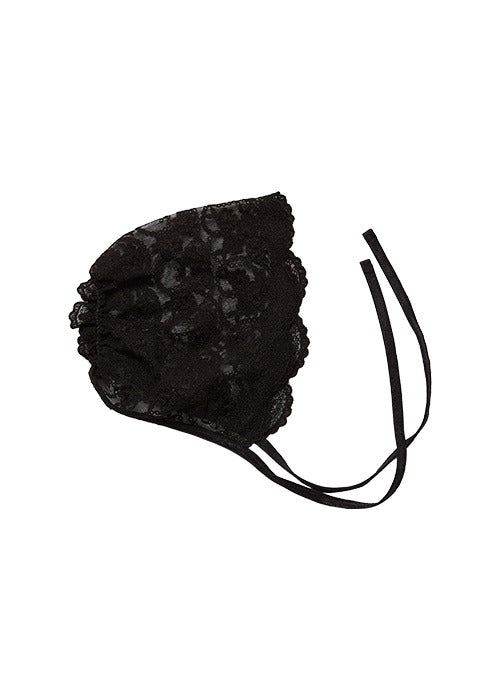 Joan Lace Bonnet Hat_Black