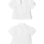 Tie short-sleeve blouse